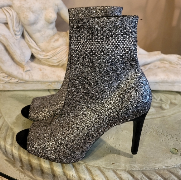 INC International Concepts Womens Rielee2 Fabric Peep Toe, Pewter Knit, #138 - Picture 2 of 11